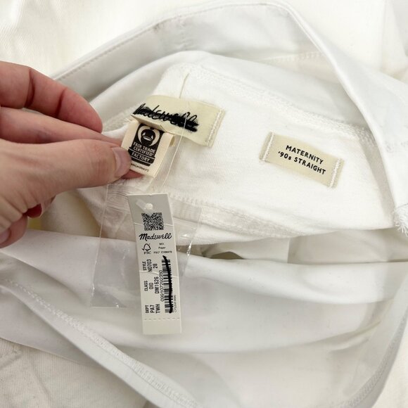 NWT Madewell The Maternity Over-the-Belly '90s Straight Jean in Tile White - Picture 7 of 13